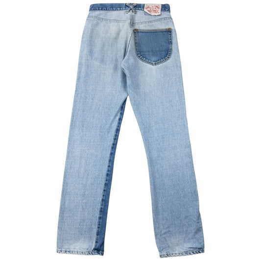 Vintage 2000s Evisu Contrast Patchwork Japanese Denim Jeans Size W28
