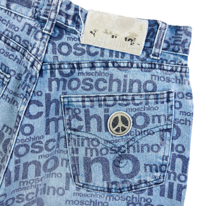 Vintage 2000s Moschino Jeans Monogram Denim Jeans Size W28