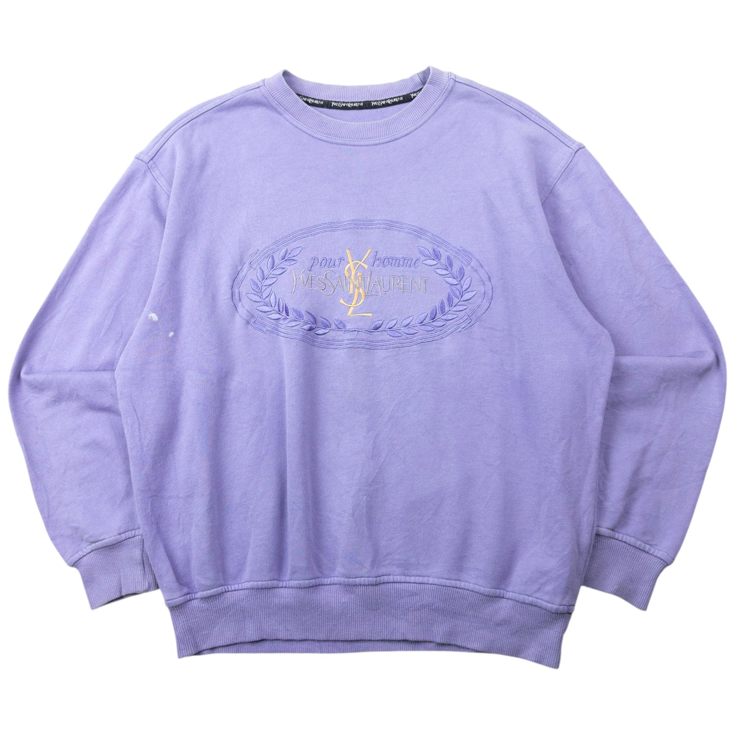 Vintage 90s YSL Yves Saint Laurent Embroidered Sweatshirt Size M