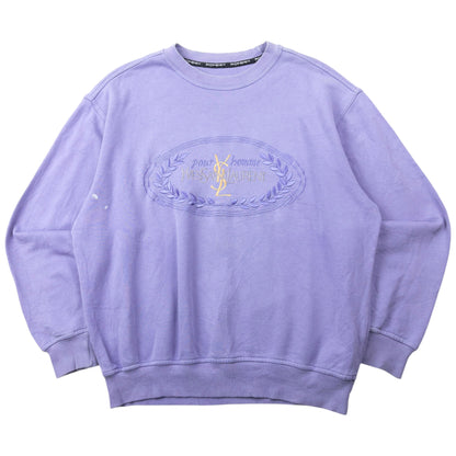 Vintage 90s YSL Yves Saint Laurent Embroidered Sweatshirt Size M
