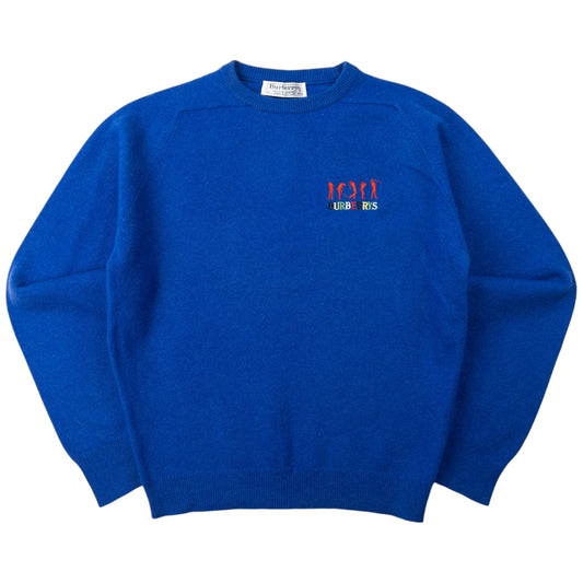 Vintage Burberry Embroidered Wool Jumper Size S