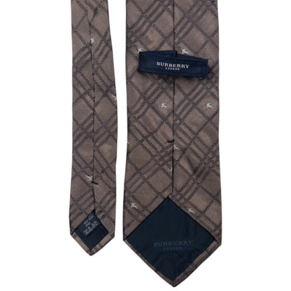 Vintage Burberry Nova Check Monogram Silk Tie
