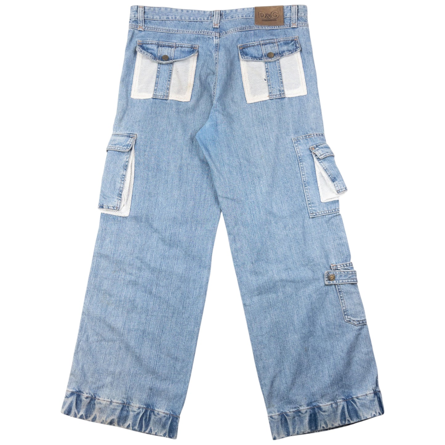 Vintage 2000s Dolce & Gabbana Mesh Cargo Pocket Denim Jeans Size W38