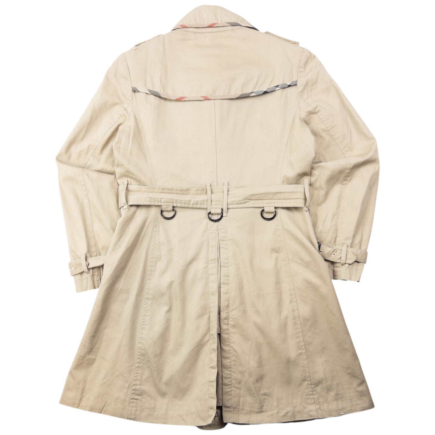 Vintage 2000s Burberry Nova Check Lined Belted Trench Jacket Womens Size M