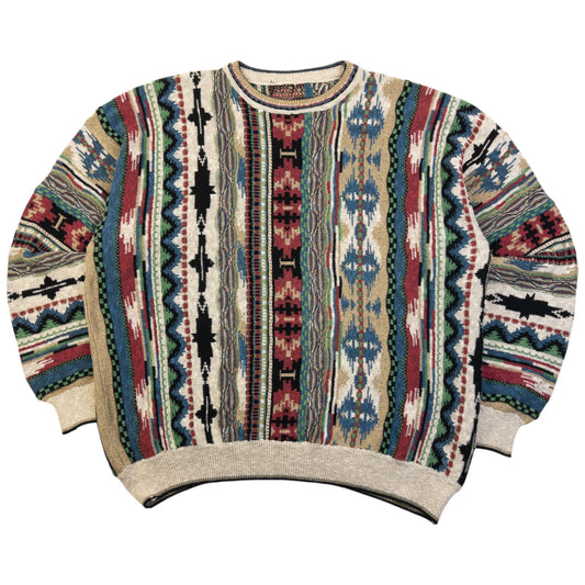 Vintage Pattern Knit Jumper Size XL