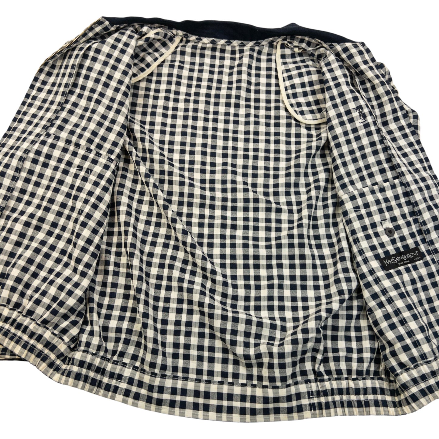 Vintage 90s YSL Yves Saint Laurent Checkered Harrington Jacket Size M