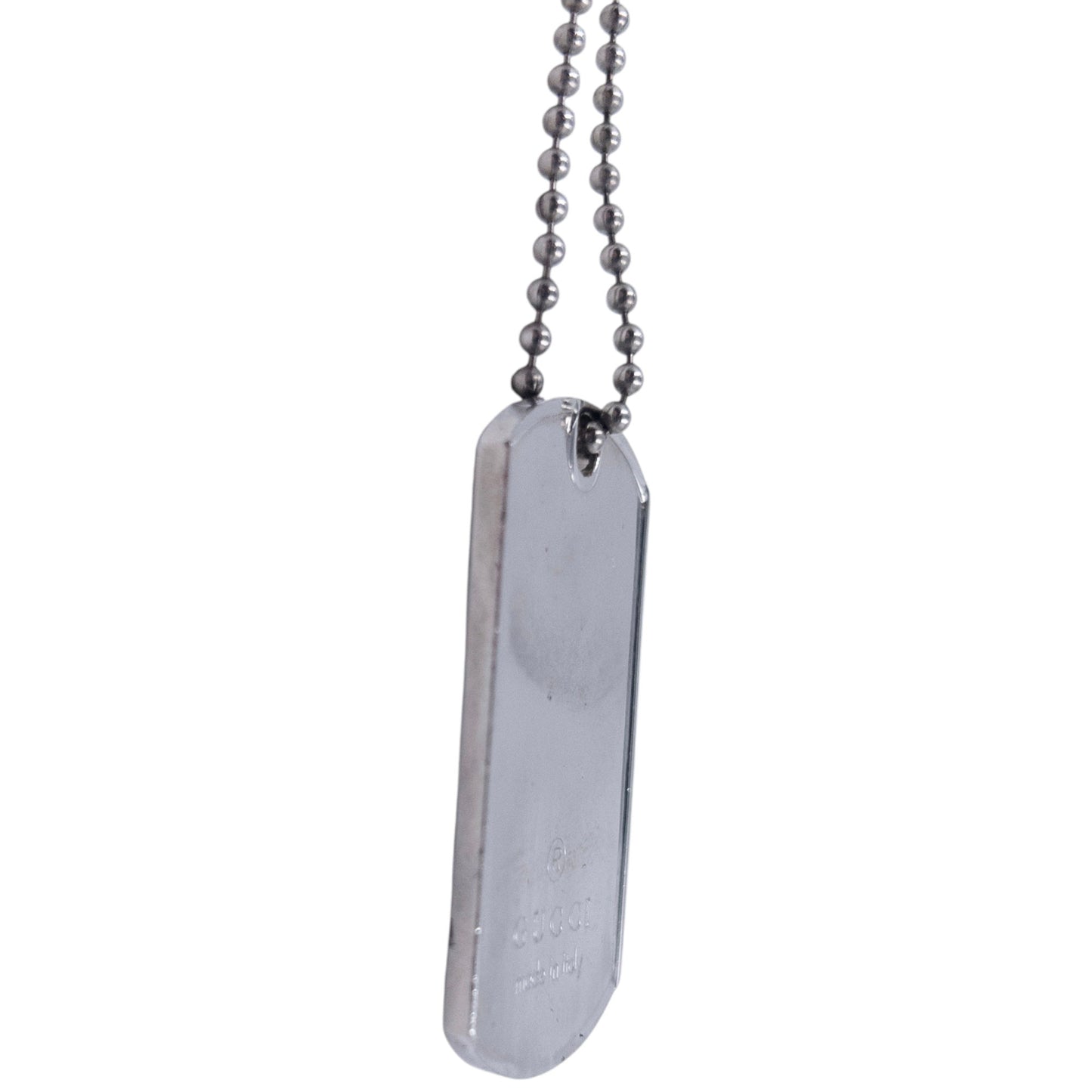 Vintage 2000s Gucci Embossed Dog Tag Necklace