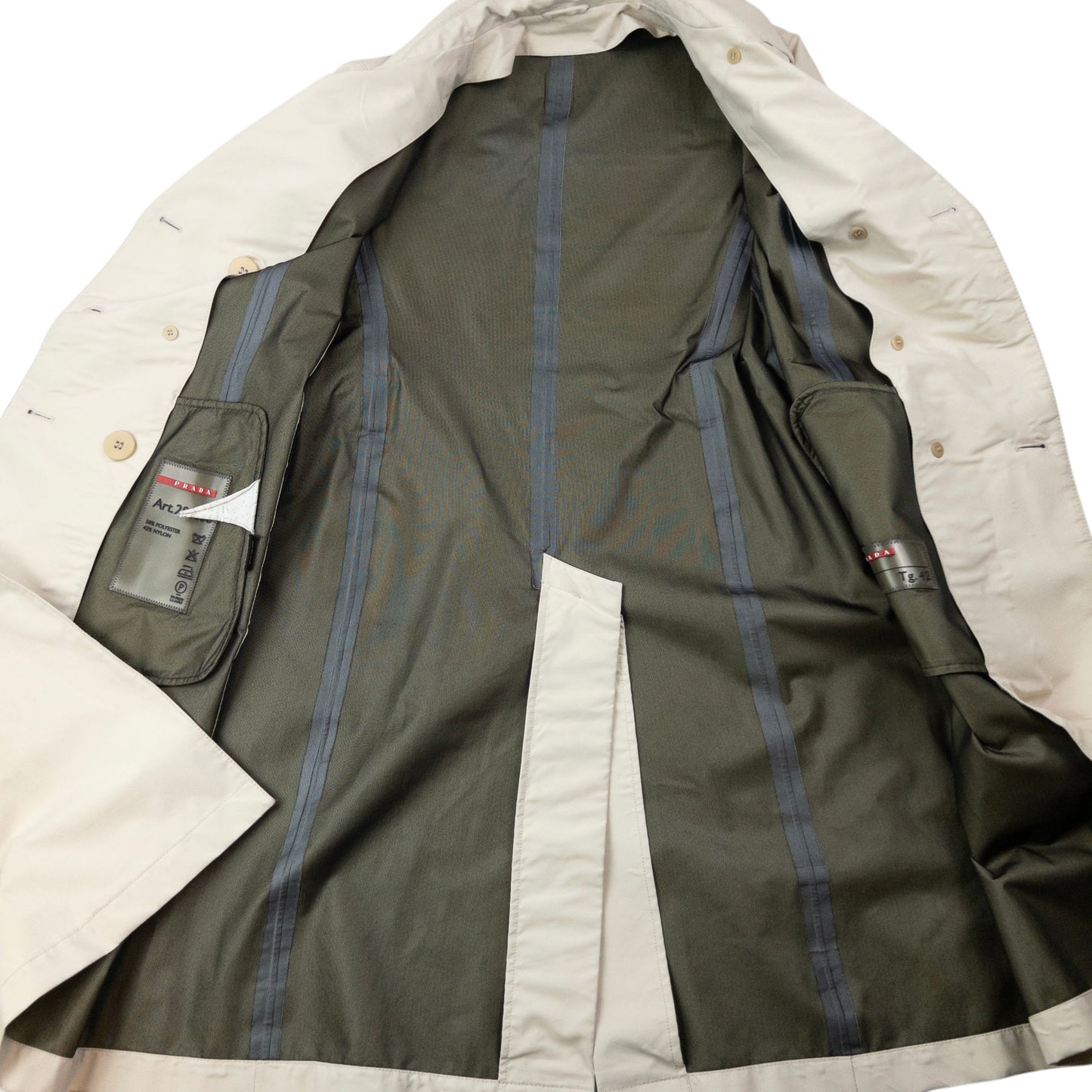 Vintage 2007 Prada Sport Goretex Belt Waist Trench Jacket Womens Size L