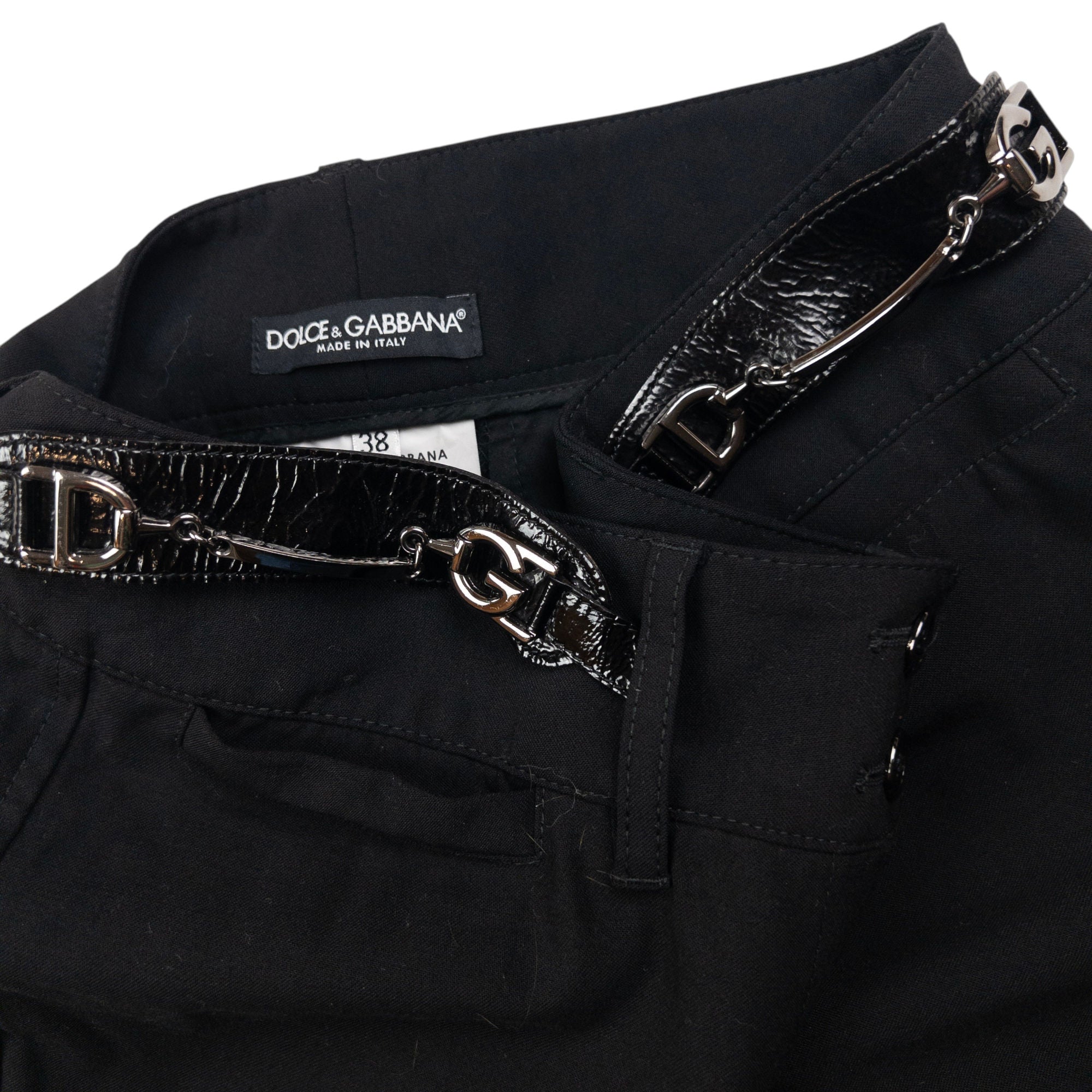 Vintage Dolce & Gabbana Buckle Waist Flared Trousers Womens Size W28