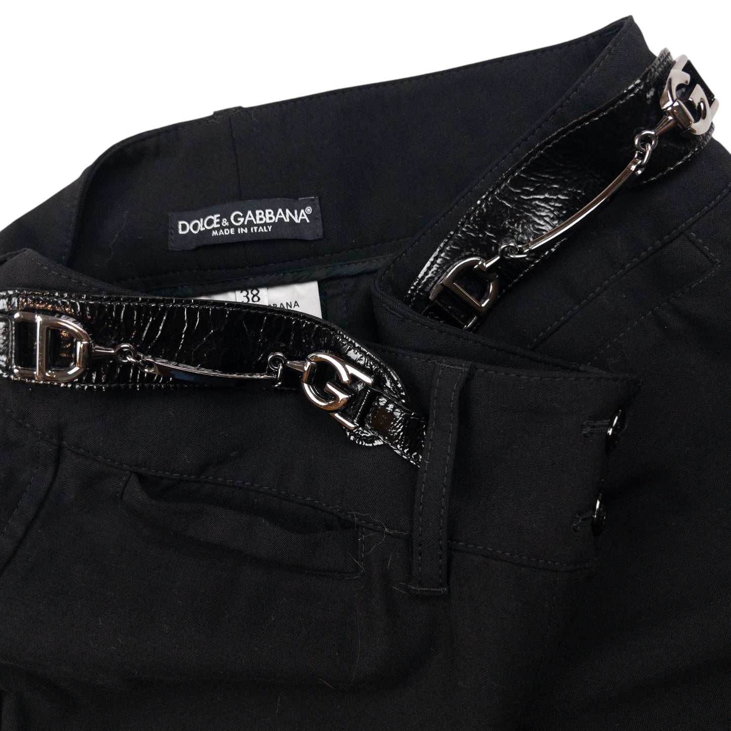 Vintage Dolce & Gabbana Buckle Waist Flared Trousers Womens Size W28