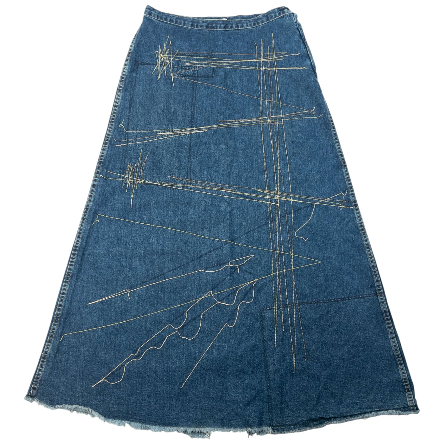 Vintage 90s Hysteric Glamour Embroidered Denim Skirt Womens Size W27