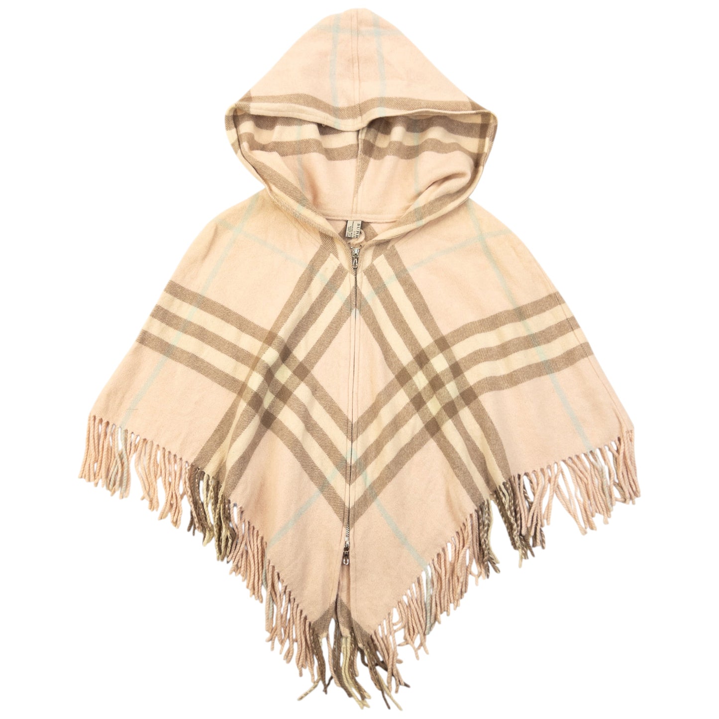 Vintage 2000s Burberry Nova Check Tassel Trim Poncho