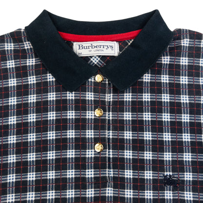 Vintage 90s Burberry Nova Check Polo Shirt Size XL