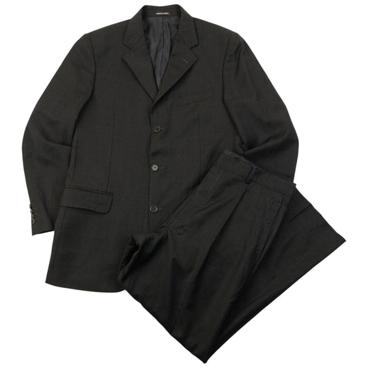 Vintage 90s YSL Yves Saint Laurent Jacket & Trousers Wool Suit Set Size XL