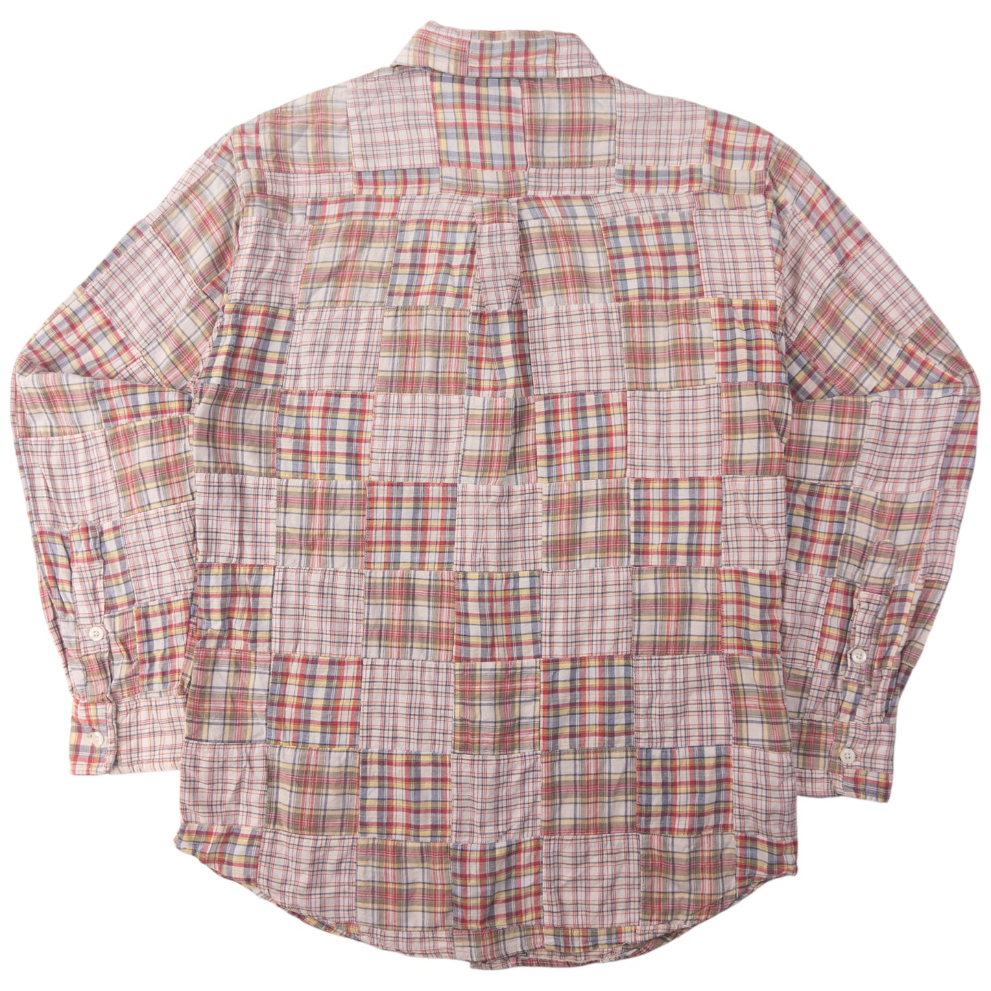 Vintage Stussy Patchwork Long Sleeve Button Up Shirt Size M
