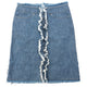 Vintage 2000s Cabane De Zucca By Issey Miyake Denim Ruffle Skirt Womens Size W29