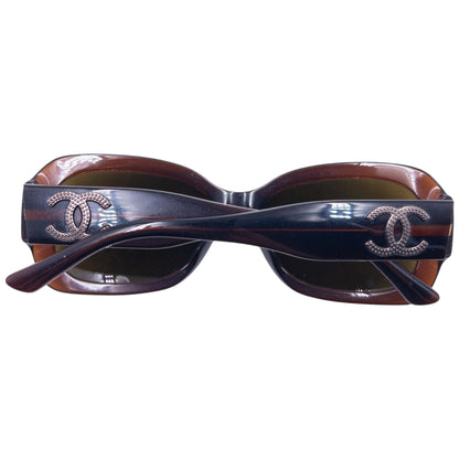Vintage 2000s Chanel Studded Sunglasses in brown, photo 8
