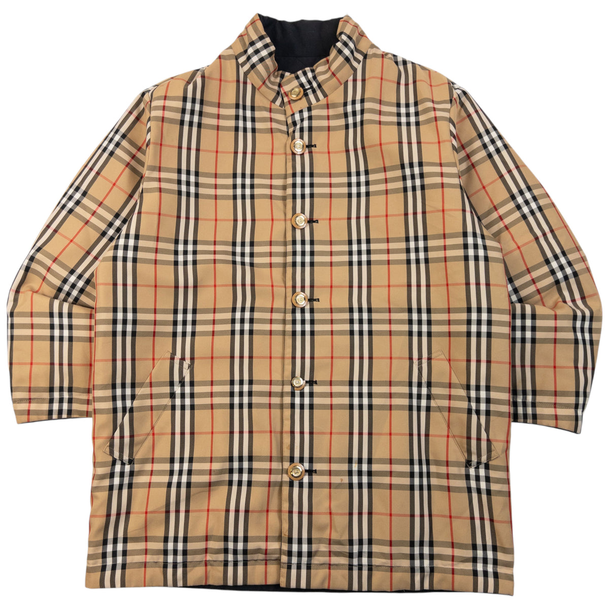 Vintage 90s Burberry Nova Check Quilted Reversible Jacket Size M