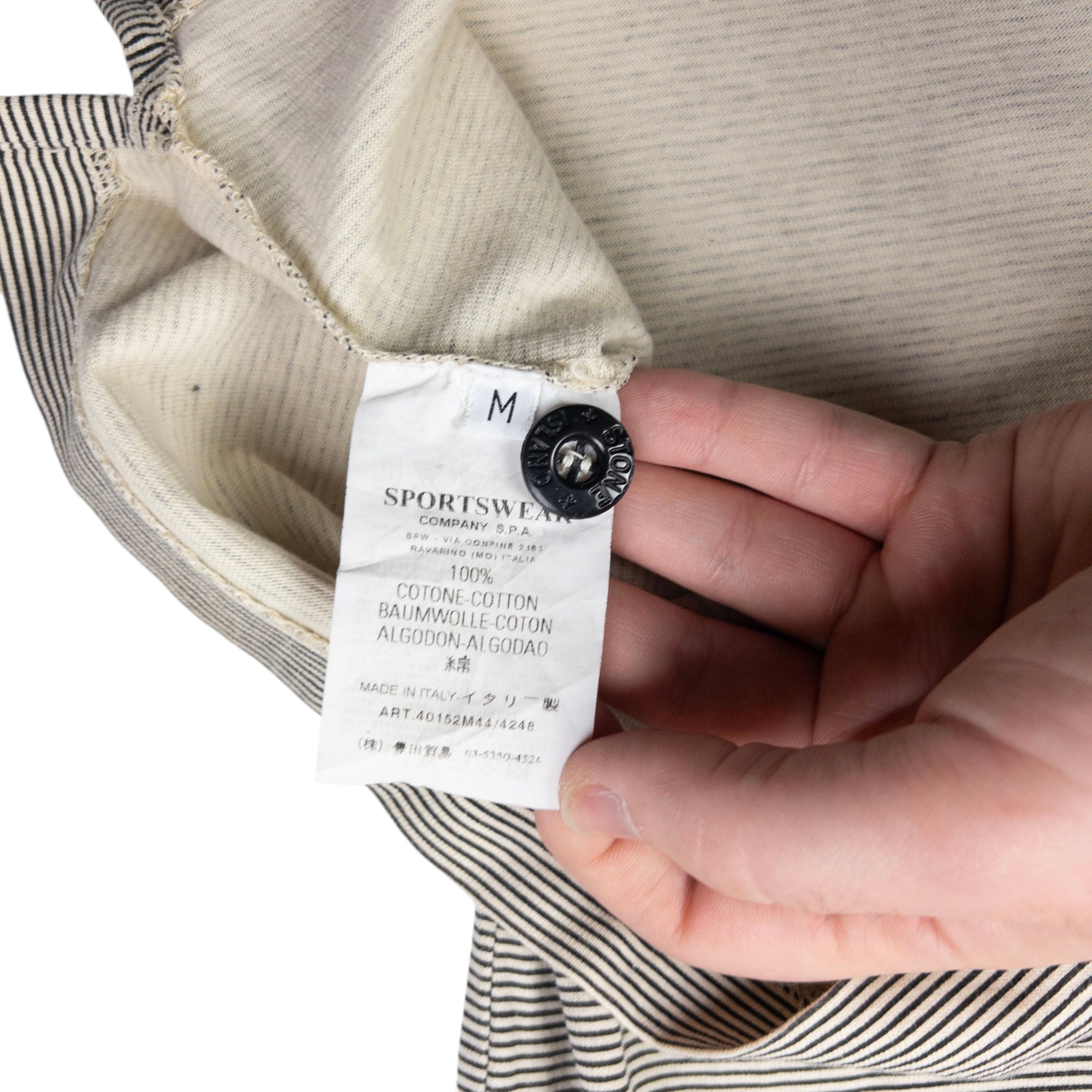 Vintage Stone Island Striped Polo Shirt Size M