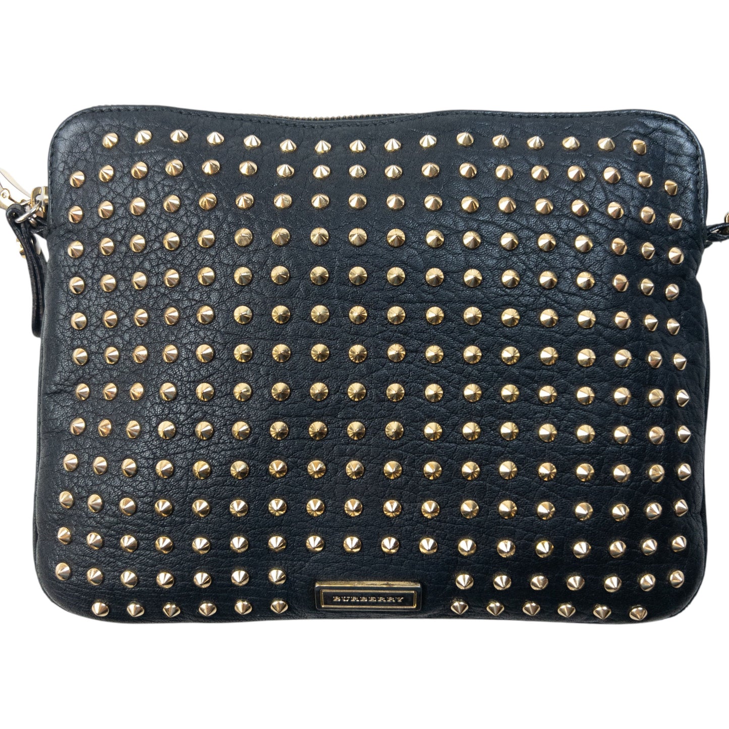 Vintage 2000s Burberry Studded Leather Crossbody Bag