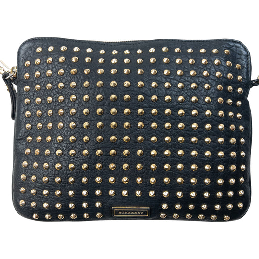 Vintage 2000s Burberry Studded Leather Crossbody Bag