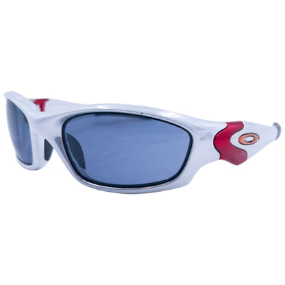 Vintage 2007 Oakley White Chrome Straight Jacket Sunglasses