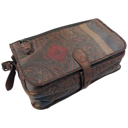 Vintage 80s CP Company Leather Paisley Crossbody Bag