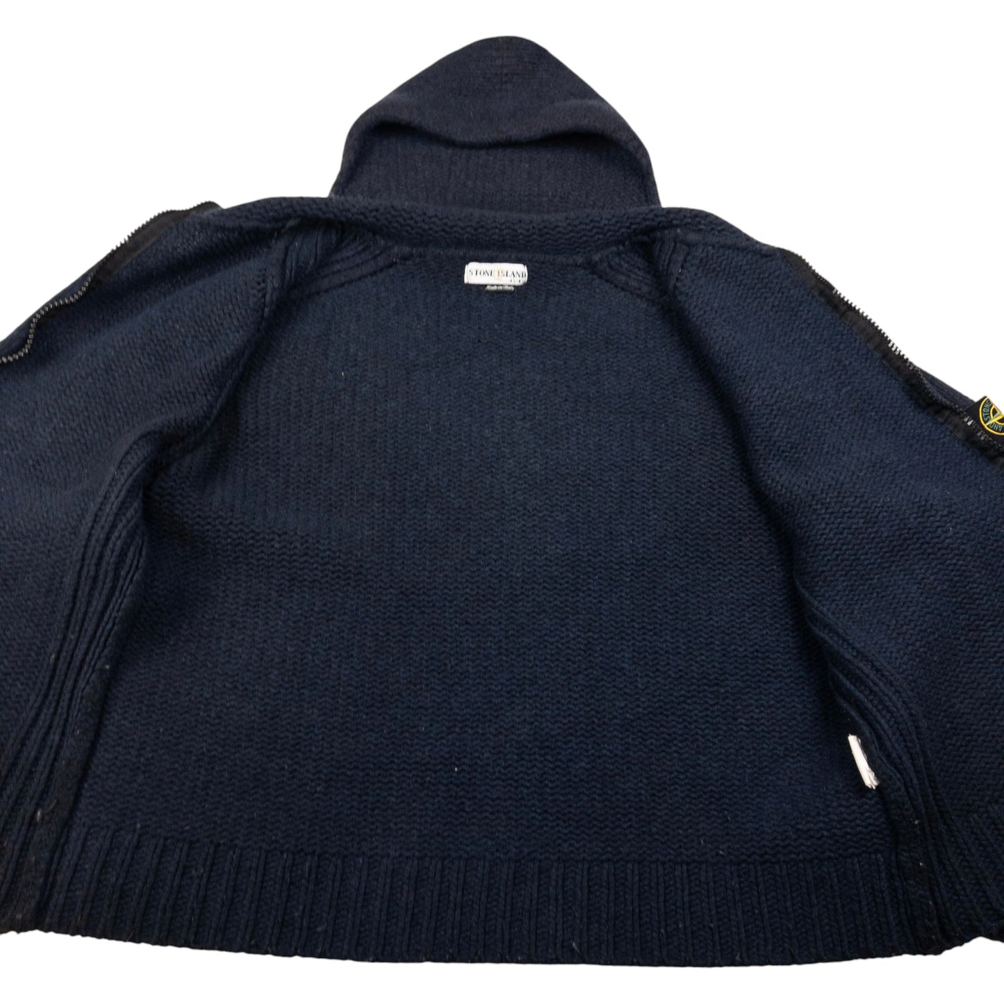 Vintage Stone Island Zip Up Knit Hoodie Size L