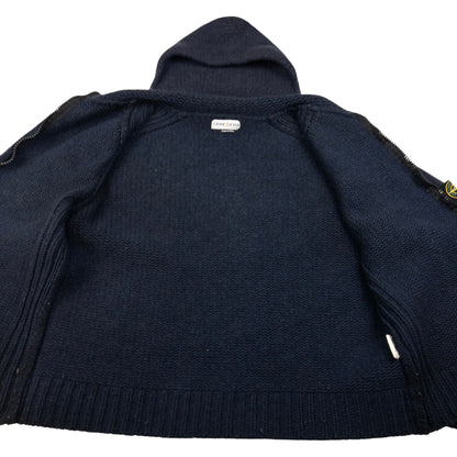 Vintage Stone Island Zip Up Knit Hoodie Size L