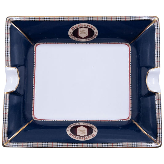 Vintage 90s Burberry Nova Check Fine Bone China Ashtray