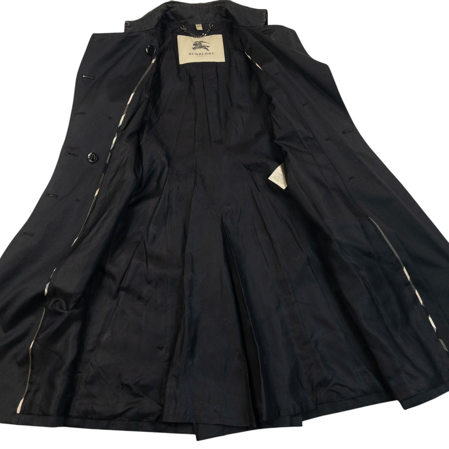 Vintage 2000s Burberry Belt Waist Lace-Up Trench Jacket Womens Size XS