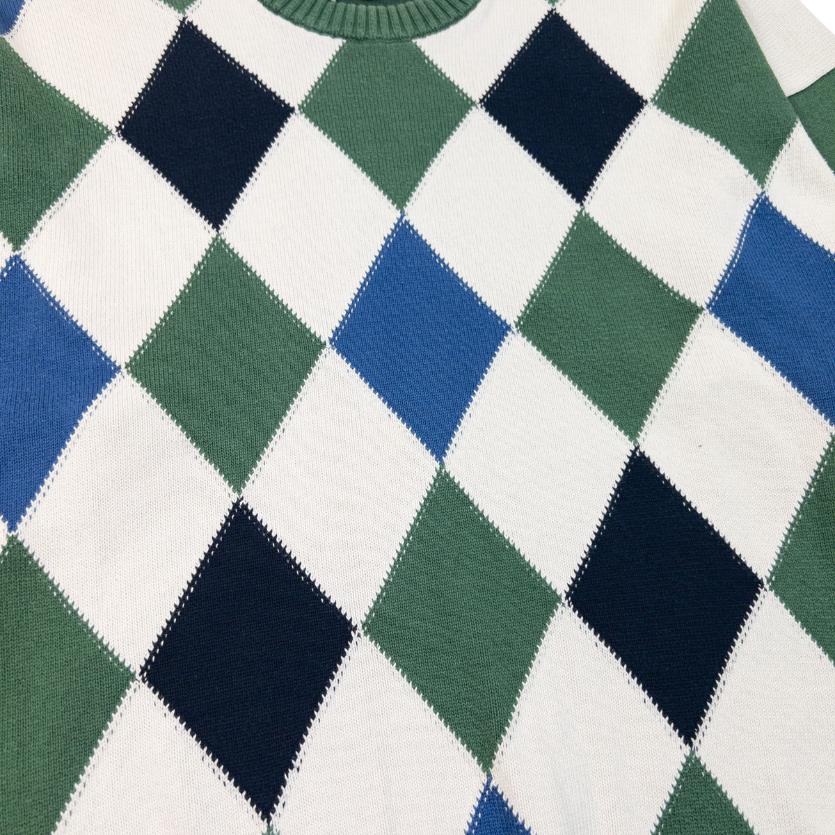 Vintage 90s Burberry Argyle Pattern Jumper Size M
