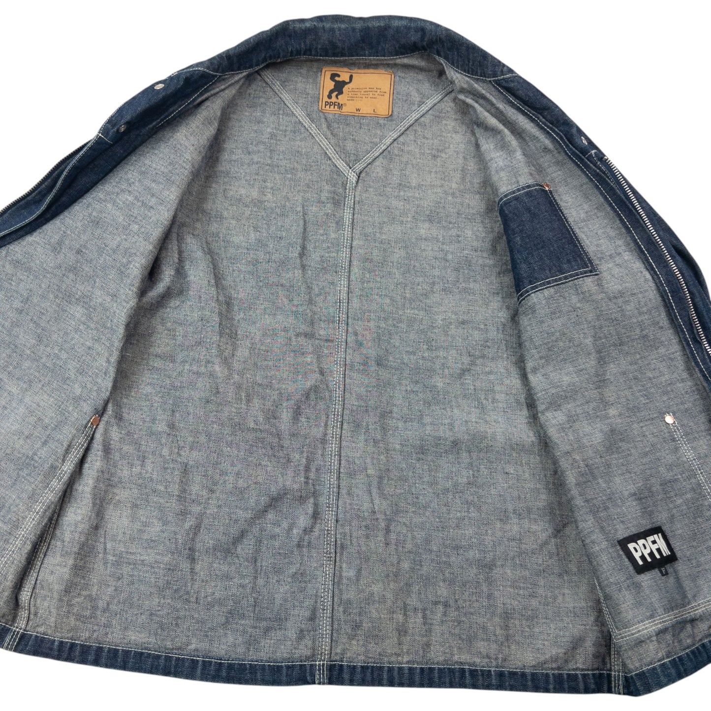 Vintage 2000s PPFM Zip Up Denim Jacket Size S