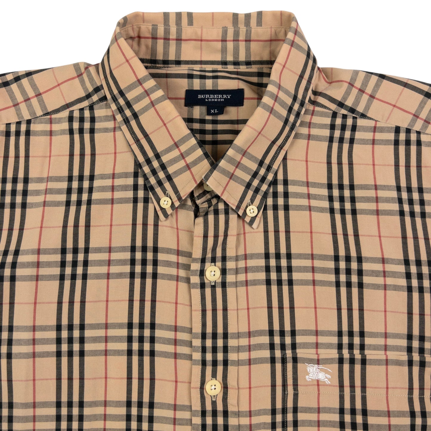Vintage Burberry Nova Check Long Sleeve Button Up Shirt Size XL