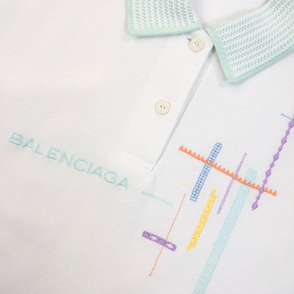 Vintage 90s Balenciaga Golf Embroidered Polo Shirt Womens Size M