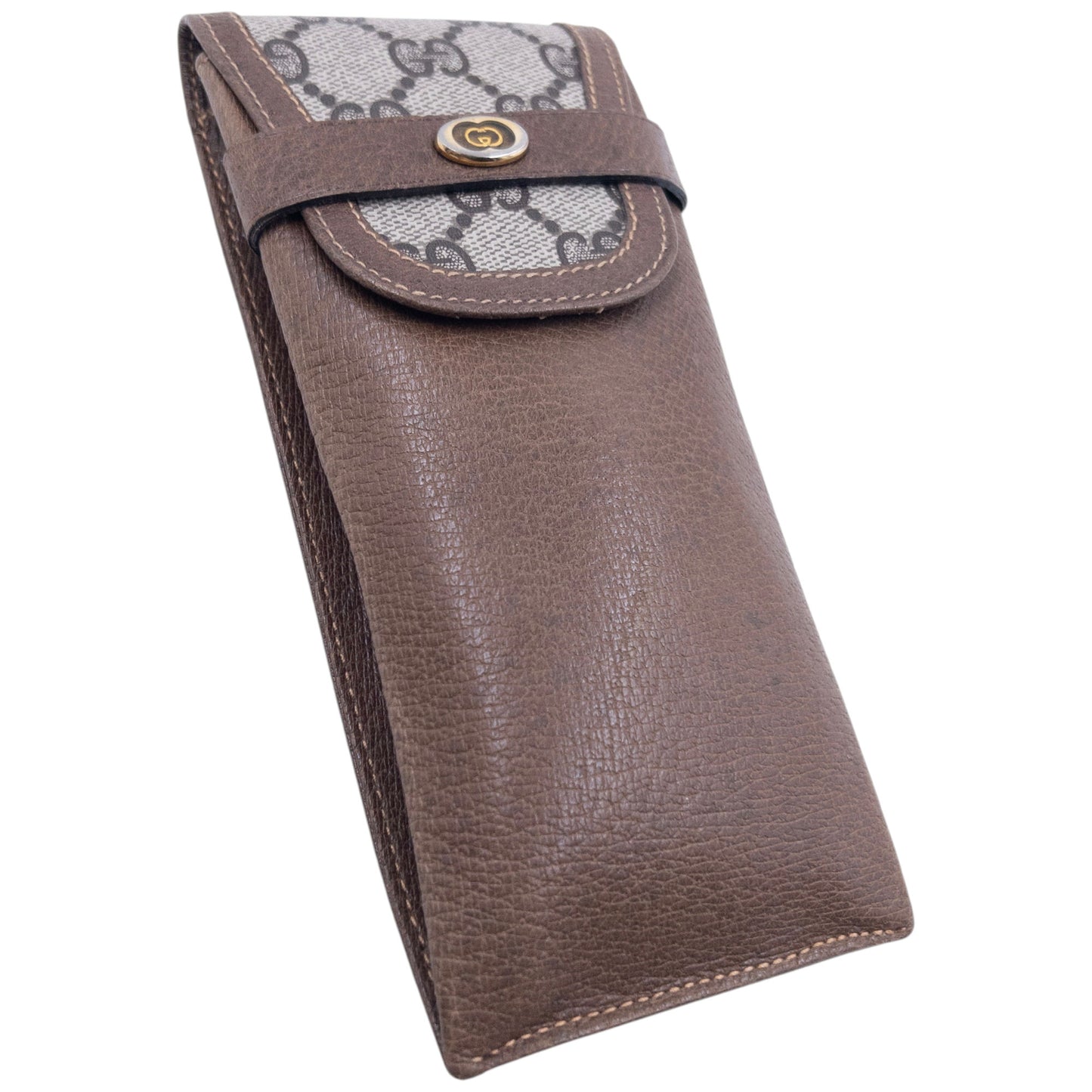 Vintage Gucci Monogram Leather Glasses Sleeve Case