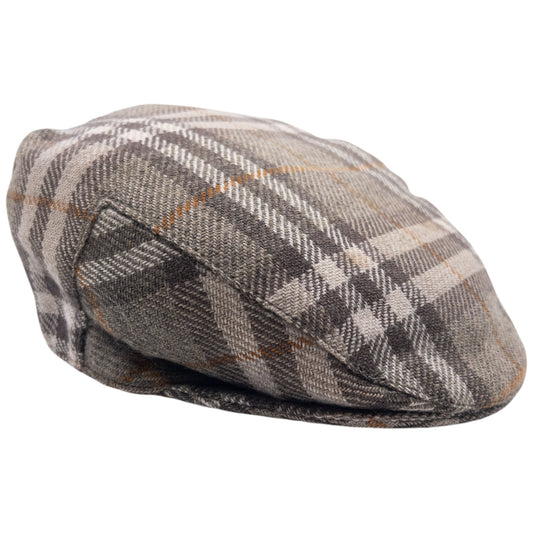 Vintage Burberry Nova Check Wool Flat-Cap Hat Size S