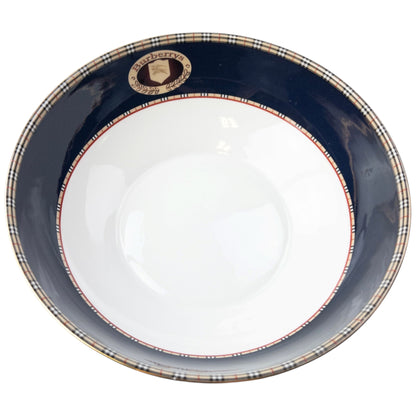 Vintage 90s Burberry Nova Check Fine Bone China Salad Bowl