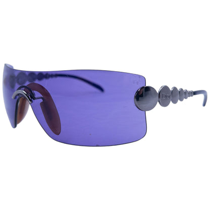 Vintage 2000s Dior By John Galliano Millennium Rimless Shield Sunglasses