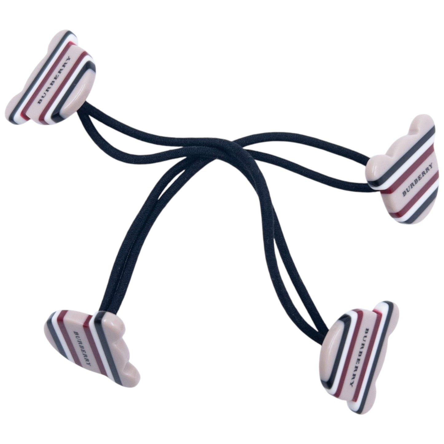 Vintage 2000s Burberry Nova Stripe Bear Hair Ties