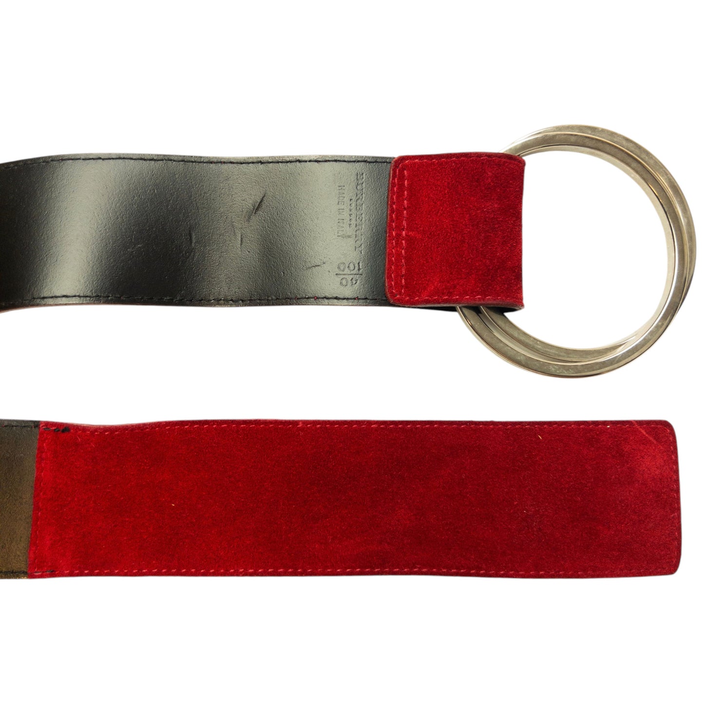 Vintage 2000s Burberry Suede Leather Belt Size XL