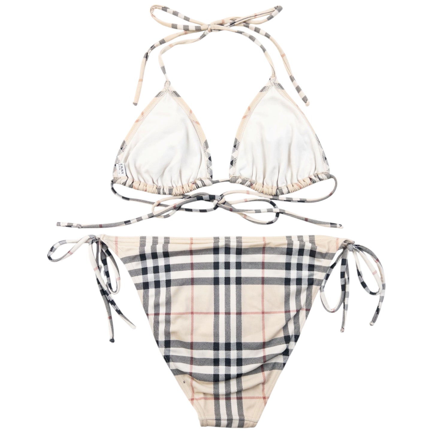 Vintage 2000s Burberry Nova Check Bikini Set Womens Size L