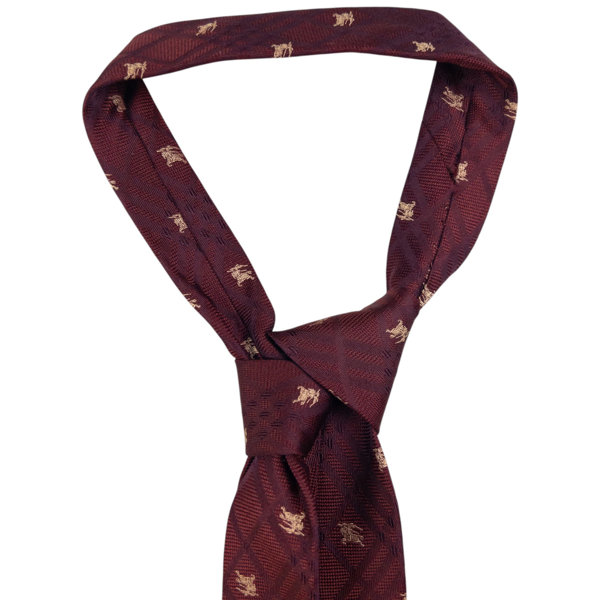 Vintage Burberry Nova Check Monogram Silk Tie