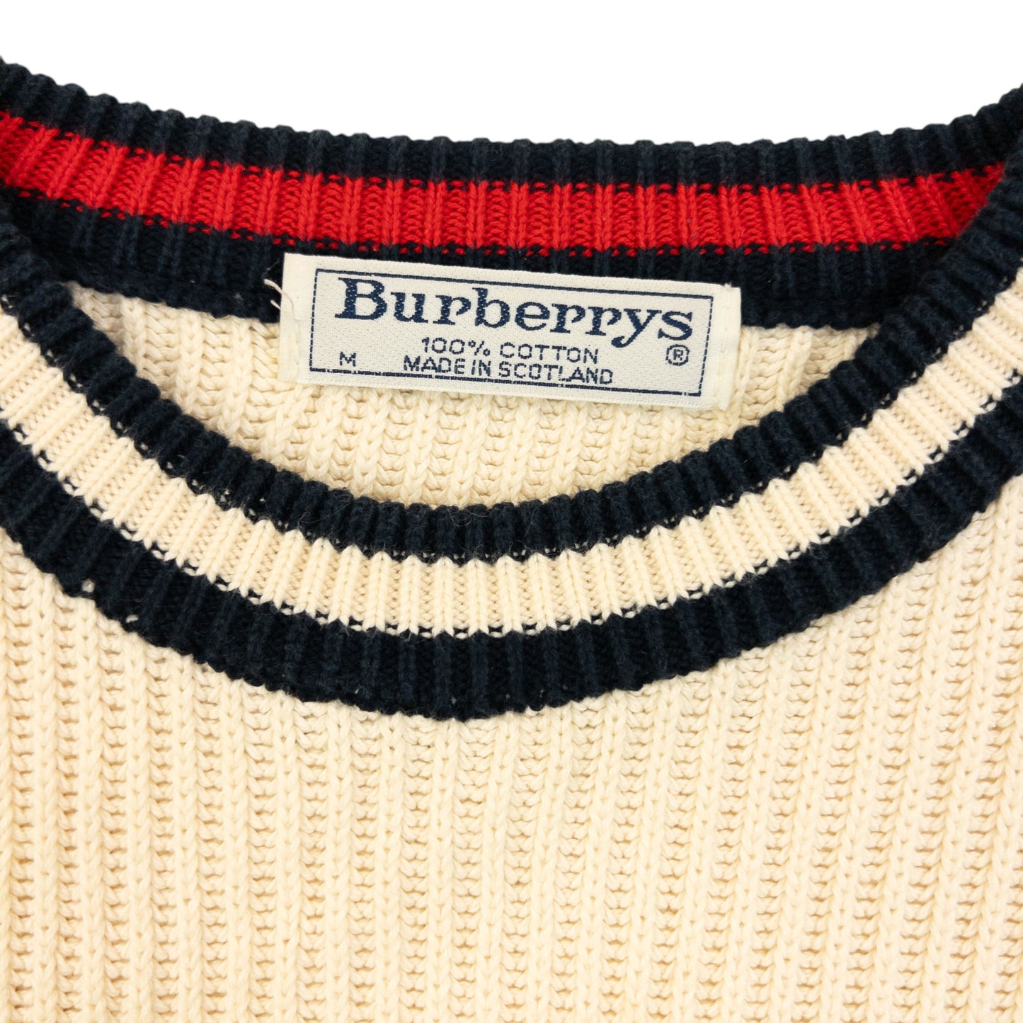 Vintage 90s Burberry Ribbed Knit Jumper Size S