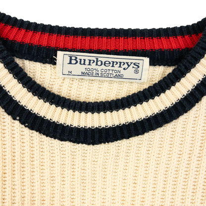 Vintage 90s Burberry Ribbed Knit Jumper Size S