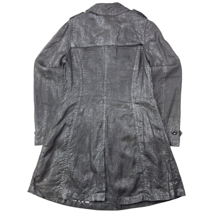 Vintage 2000s Burberry Metallic Trench Jacket Womens Size M