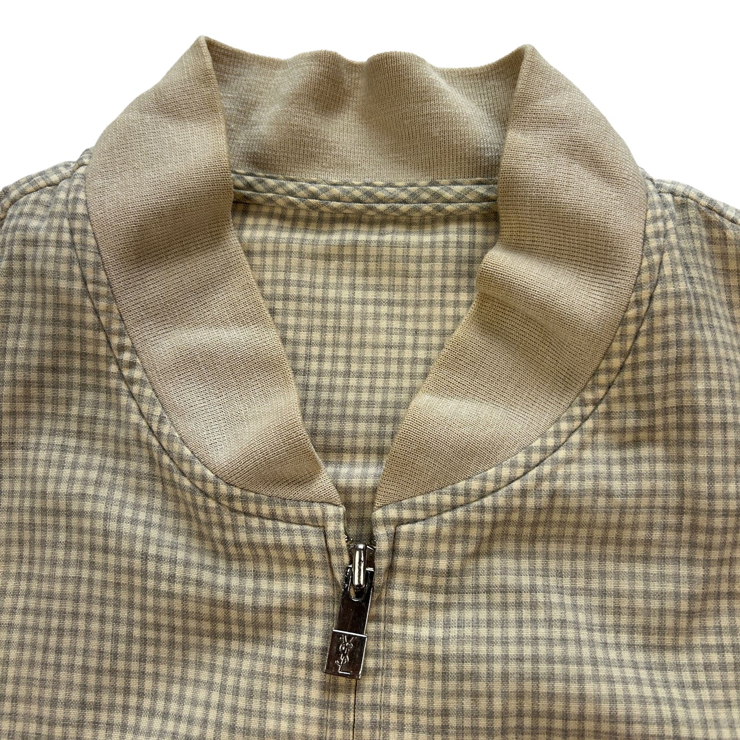 Vintage YSL Yves Saint Laurent Check Bomber Jacket Size XL