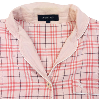 Vintage 2000s Burberry Nova Check Long Sleeve Button Up Pyjama Shirt Womens Size L