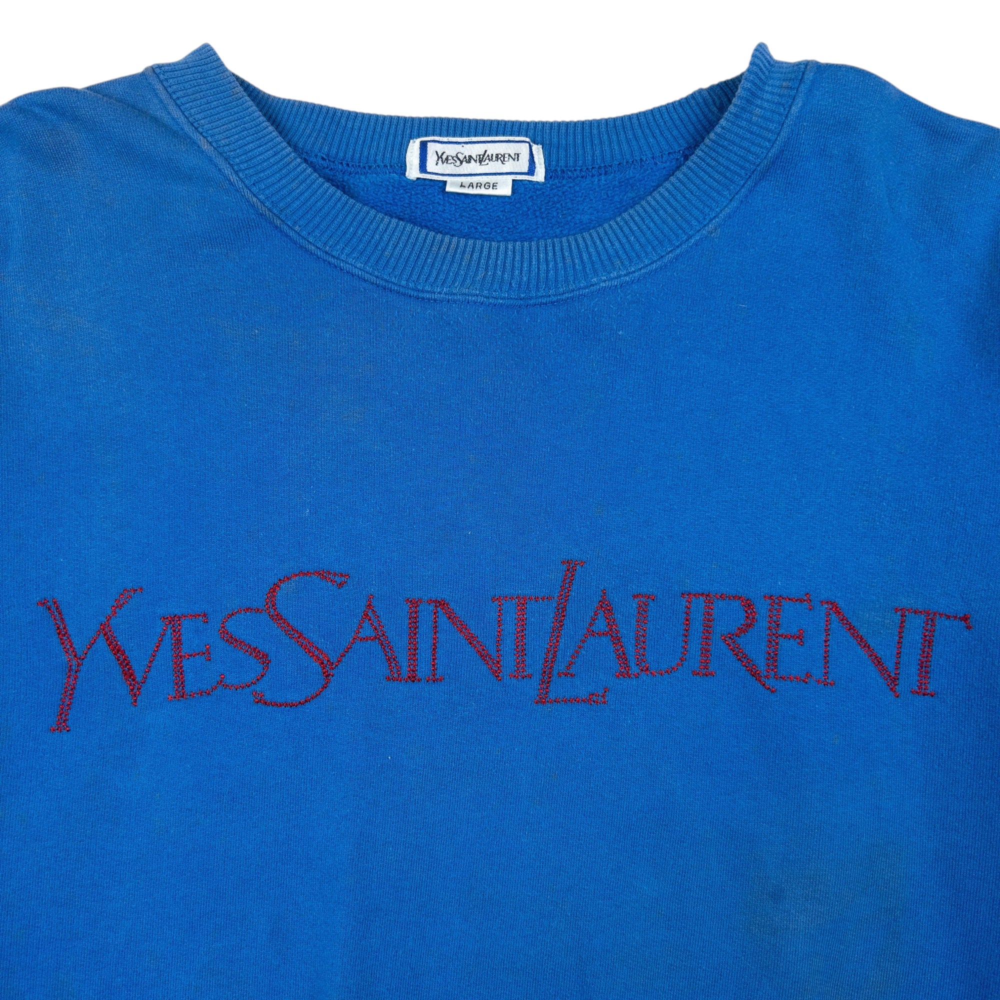Vintage YSL Yves Saint Laurent Embroidered Sweatshirt Size M