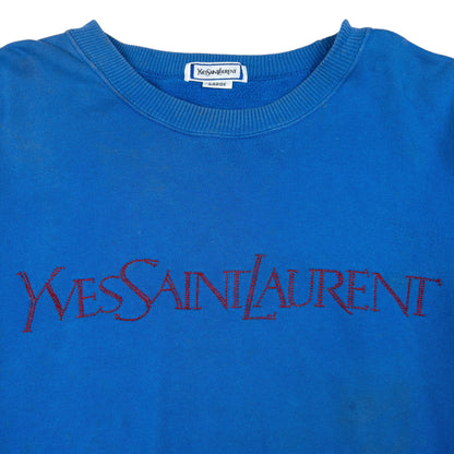 Vintage YSL Yves Saint Laurent Embroidered Sweatshirt Size M